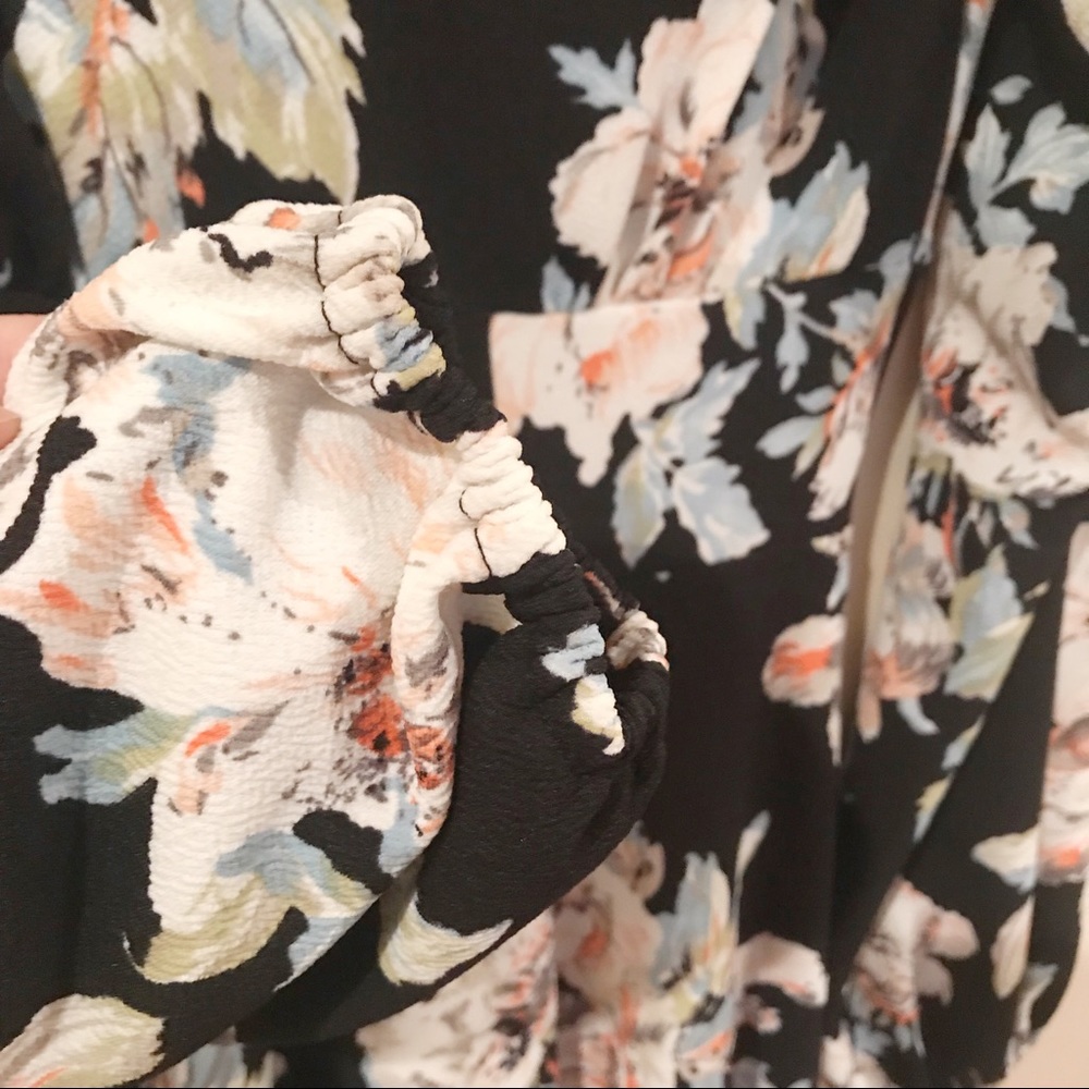 NWT ASOS Black Floral Long Sleeve Dress 2 - Picture 5 of 8